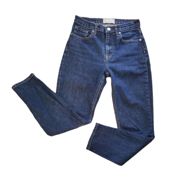 Everlane High Rise Dark Wash Ankle Jeans Size 27 - Picture 4 of 14